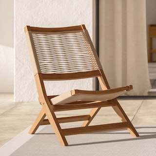 Santo 25.5" Outdoor Folding Lounge Chair - Ecru