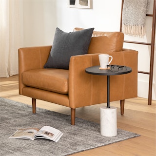 Burrard 32" Leather Lounge Chair - Bella Caramel