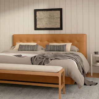 Sven King Tufted Leather Headboard - Charme Tan