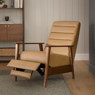 Ellow 28.5" Leather Reclining Lounge Chair - Charme Tan