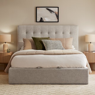 Sven Queen Tufted Storage Bed - Birch Ivory