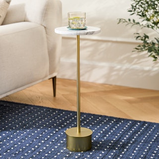Tarvok Marble Drinks Table - Brass