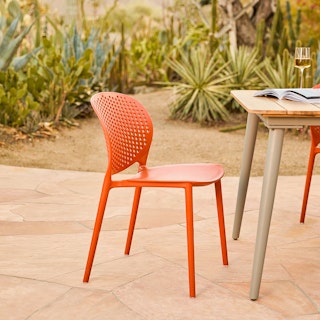 Dot Outdoor Stackable Dining Chair - Tanga Orange