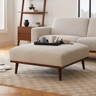 Rhett 38.5" Ottoman - Pepper Ivory