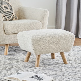 Gabriola 23" Ottoman - Ivory Bouclé