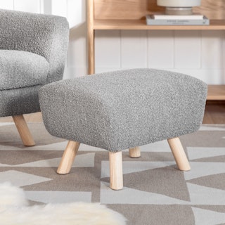 Gabriola 23" Ottoman - Dover Gray Bouclé