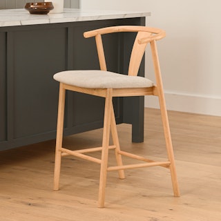 Fonra Counter Stool - Oak and Santolina Gray