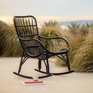 Medan 24.5" Outdoor Rocking Lounge Chair - Graphite
