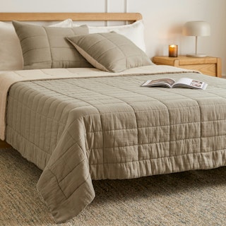 Leni King Cotton Gauze Quilt - Duo Taupe