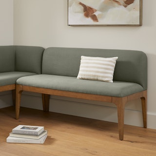 Rosin 53" Armless Banquette - Smoked Oak and Welsh Green