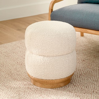 Pica 16" Ottoman - Ivory Bouclé