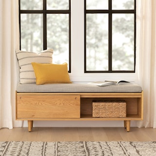 Nederin 55.5" Bench - Oak and Rain Cloud Gray