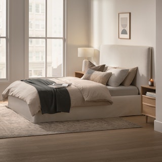 Saba Queen Slipcover Bed - Boulevard White