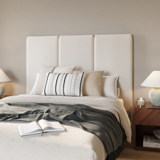 Noel Queen Tall Velvet Headboard - Plush Pacific Taupe