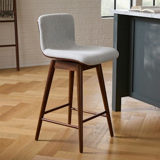 Sede Swivel Counter Stool - Walnut and Mist Gray