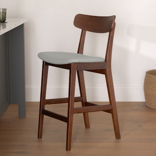 Ecole Counter Stool - Walnut and Welsh Gray
