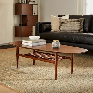 Lenia 53.5" Oval Coffee Table - Walnut