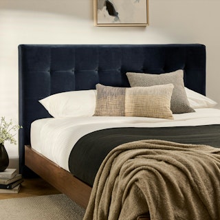 Sven Queen Tufted Velvet Headboard - Cascadia Blue