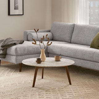 Mara 31.5" Marble Coffee Table - Walnut