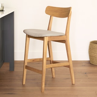Ecole Counter Stool - Oak and Welsh Taupe
