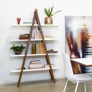Caliper 47" Shelving Unit - White/Walnut