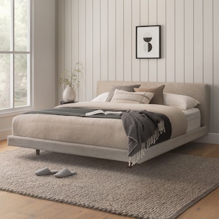 Tessu California King Low Profile Upholstered Bed - Clay Taupe