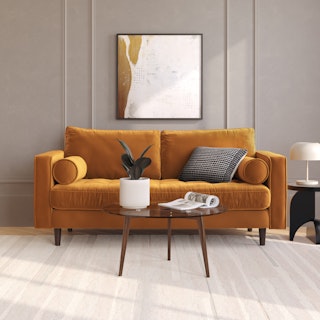 Sven 72" Tufted Velvet Loveseat - Plush Pacific Ginger
