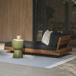 Lubek 69.25" Outdoor Low Left Chaise Lounge - Slate Gray