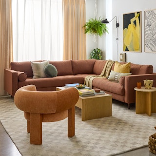 Sven 107" Tufted Corner Sectional - Ratine Oxide