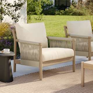 Rosa 34.5" Outdoor Lounge Chair - Dravite Ivory