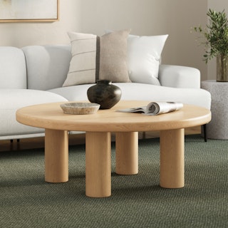 Adel 42" Round Coffee Table - White Oak