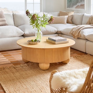Sigrid 42.5" Storage Coffee Table - White Oak